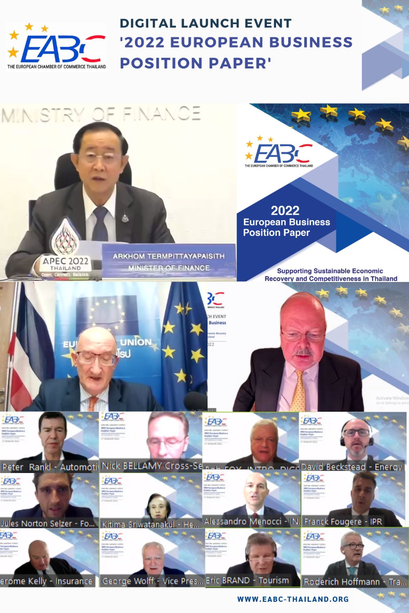 European Business highlights sustainable economic recovery and competitiveness as crucial factors to strengthen trade and investment promotion in Thailand