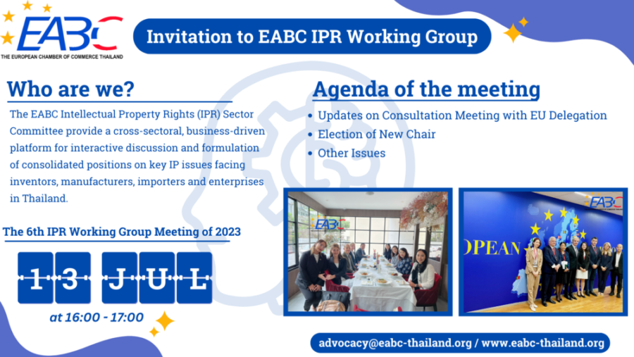 Invitation to the 6th IPR Working Group Meeting Invitation to the 6th IPR Working Group Meeting