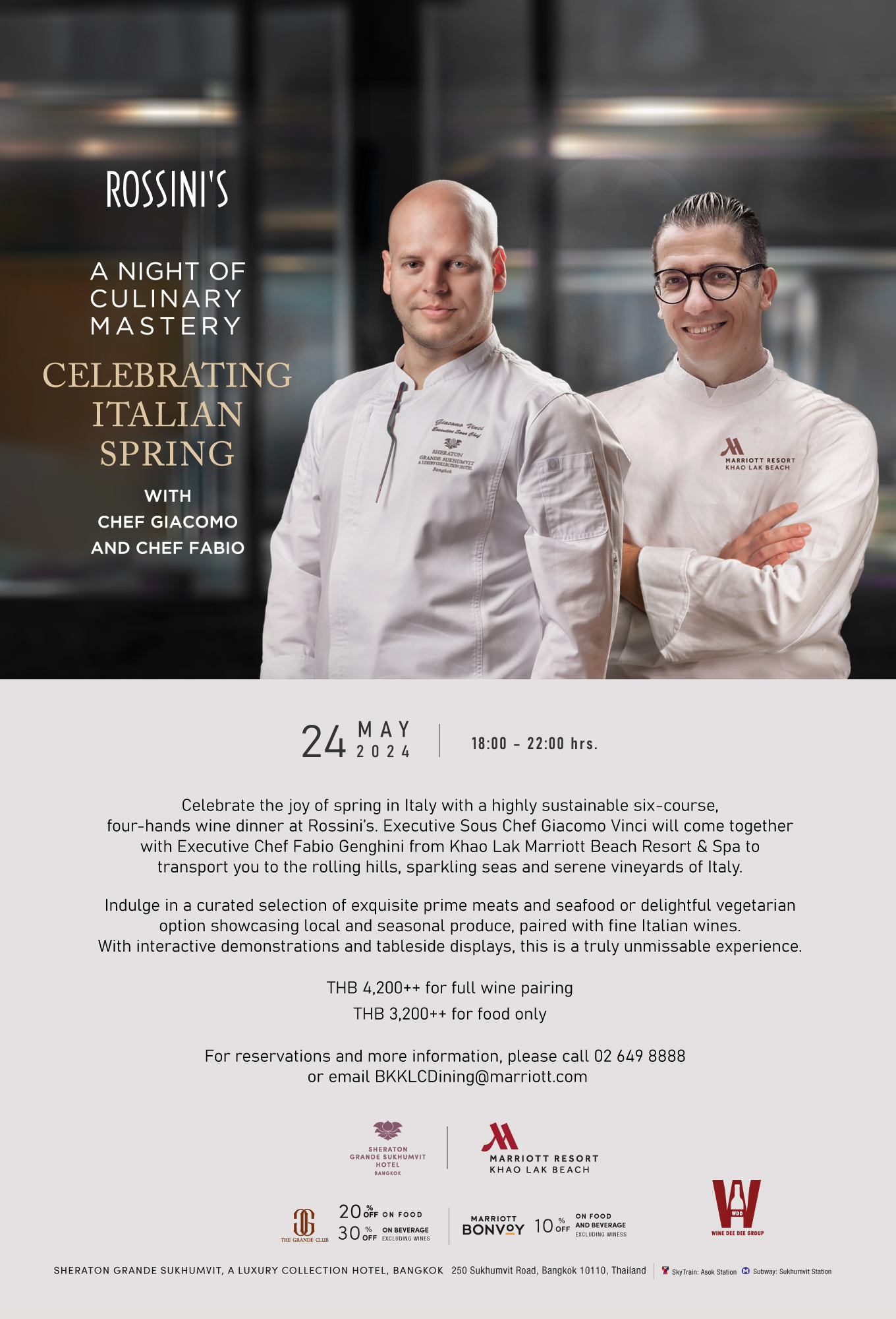 CELEBRATING ITALIAN SPRING WITH CHEF GIACOMO AND CHEF FABIO CELEBRATING ITALIAN SPRING WITH CHEF GIACOMO AND CHEF FABIO