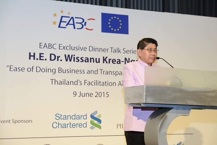 EABC hosts an Exclusive Dinner Talk Series by H.E. DR. Wissanu Krea-Ngam, Deputy Prime Minister,